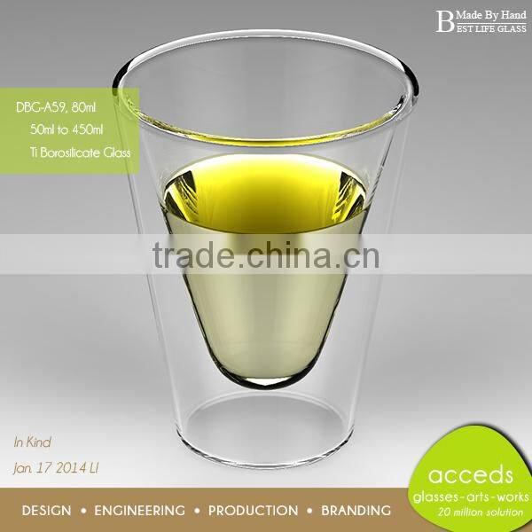 Made-By-Hand Glass Double Wall Thermos Cup