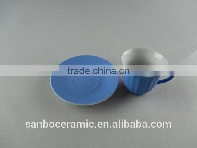 Matte Colorful ceramic coffee cup set, Mini Ceramic Cup and Saucer Box