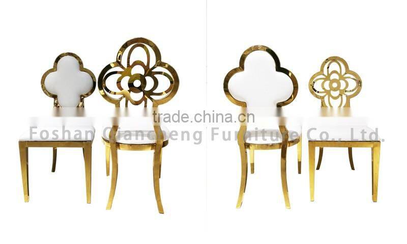 wholesale Hollow glodern stainless steel dining chair