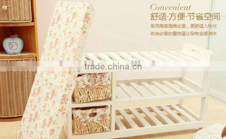 antique wooden footstool wooden storage cabinet wooden shoe rack T10-1018