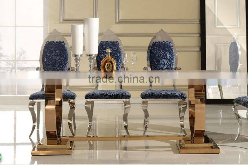 2015 popular furniture gold marble top luxury dining table in good taste 6130G