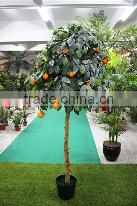 Home gardens for curtain hotel decoration 200cm Height making artificial live plastic green orange bonsai tree EZZPZ06 0302