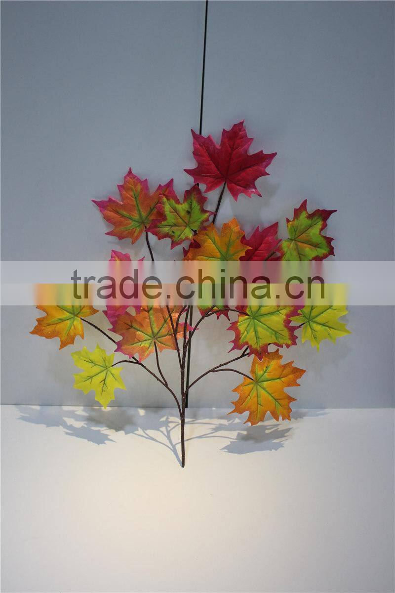 shinning artificial maple leaves fabric leaf branch