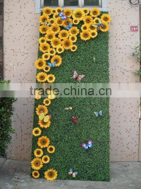 EST 2636-08 artificial indoor decoration sun flower arrangement milan grass green wall
