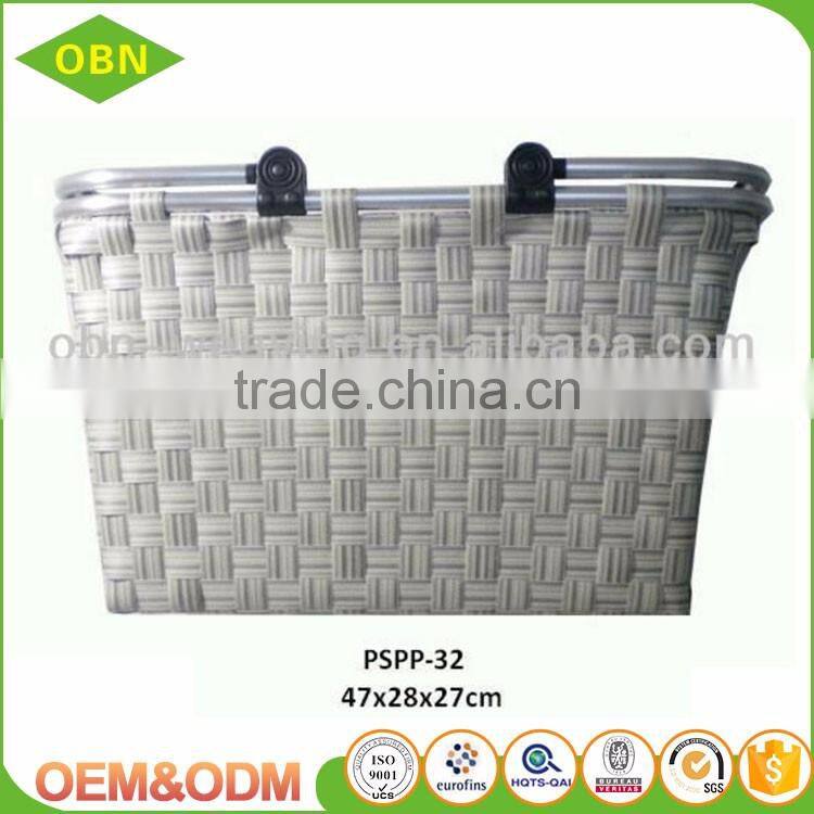 Cheap woven market PP aluminum frame baskets