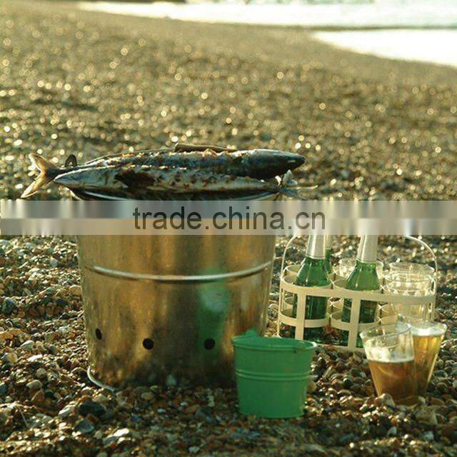 Portable Bucket Charcoal bbq grill metal