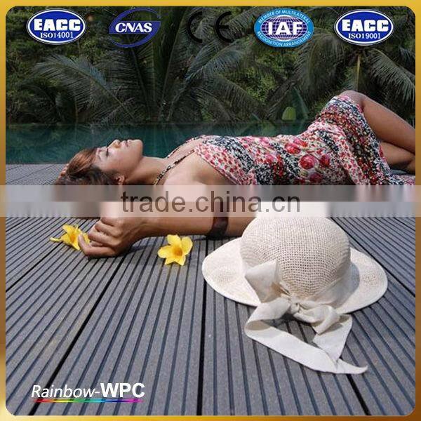 Factory price anti-slip outdoor exterior wpc decking/water proof wood flooring