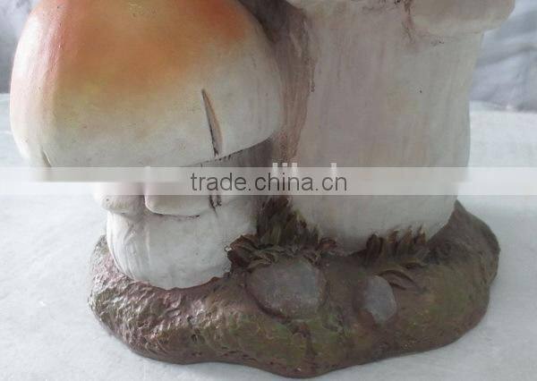 Garden decor fiberglass clay mushroom statue