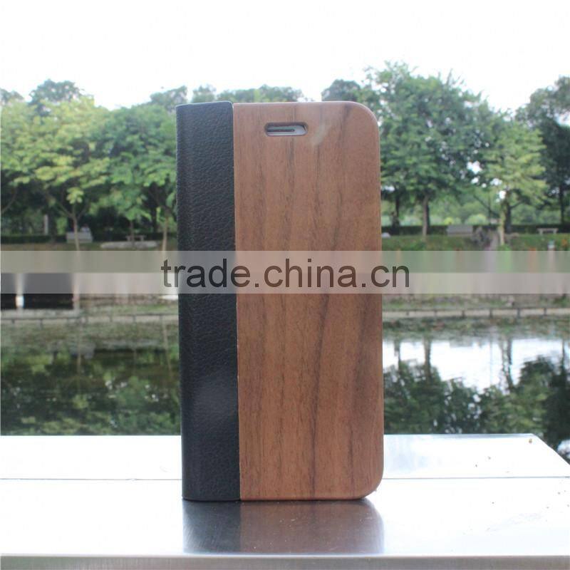 Classical Chinese walnut/bamboo/rosewood/cherry card bumper/pocket cell phone case for Iphone 7