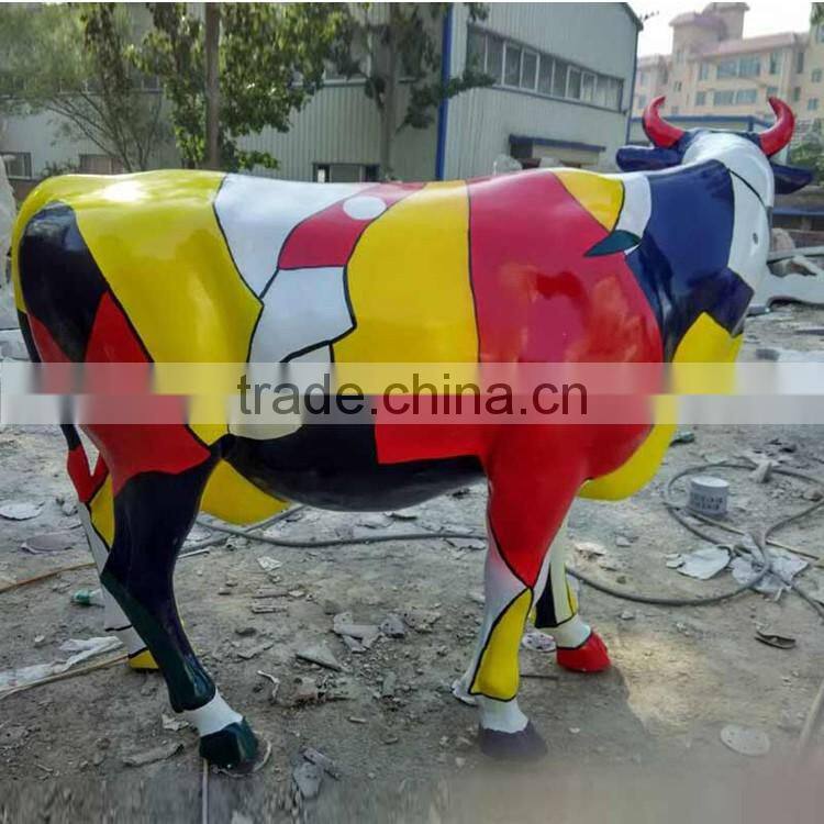 hot sale promotion resin craft fiberglass life size cow statue