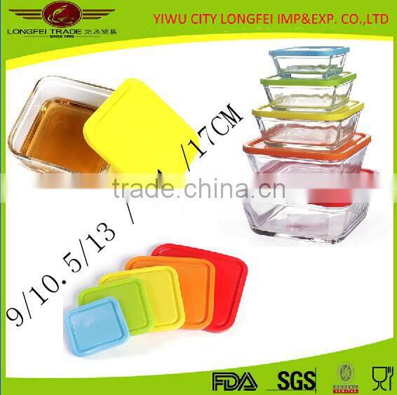 Tableware Dinner Service Cheap Glass Salad Bowl With Lid