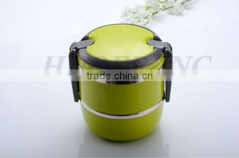 Plastic Two Layers Lunch Box With Lock