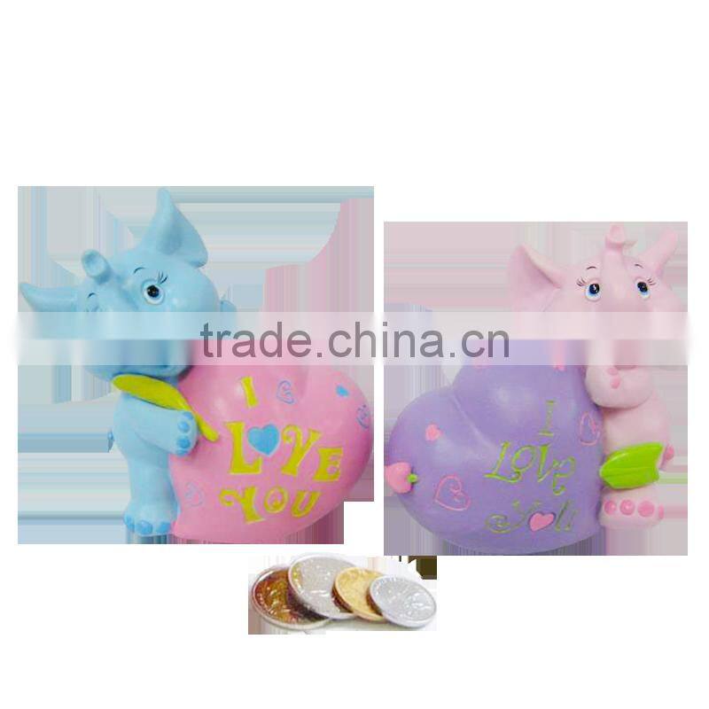 Polyresin Valentine money box for gift