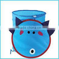 Foldable Collapsible Blue Cartoon Dirty Clothes Laundry Hamper Basket With Lid