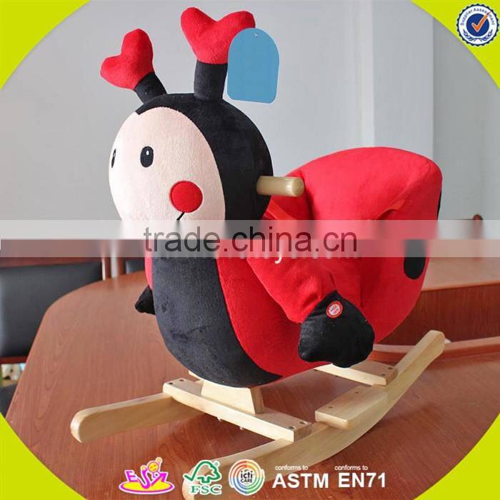 2017 New design sheep animal baby wooden rocking horse kit wholesale cheap kids wooden rocking horse kit with music W16D098