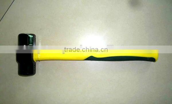 1 lb drop forged head sledge hammer with fiberglass handle.