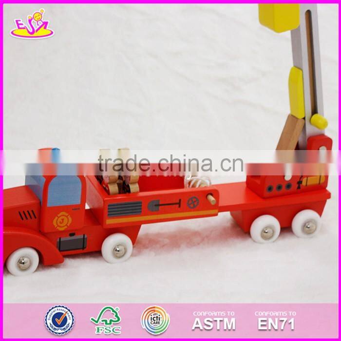 2017 New design wooden engineering car toys for 5 year old boys W04A288
