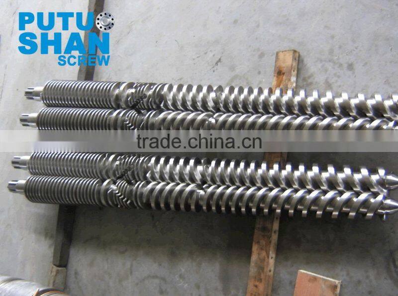 Conical twin screw and barrel for extruder machine