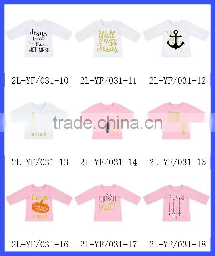 2016 Latest Fancy Tops Girls Plain Black Cotton Top With Feather 0-6 Years Old Girls Long Sleeve Tops