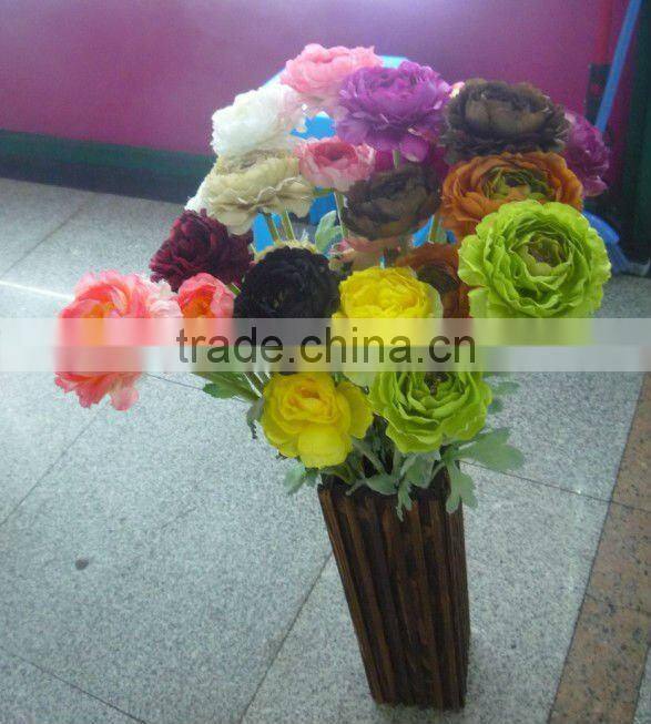 4" cream/ivory artificial Ruffle Ranunculus flower