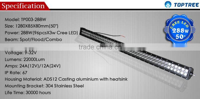 Jeep Light Bar Cree leds 50inch Led Light Bar 288W