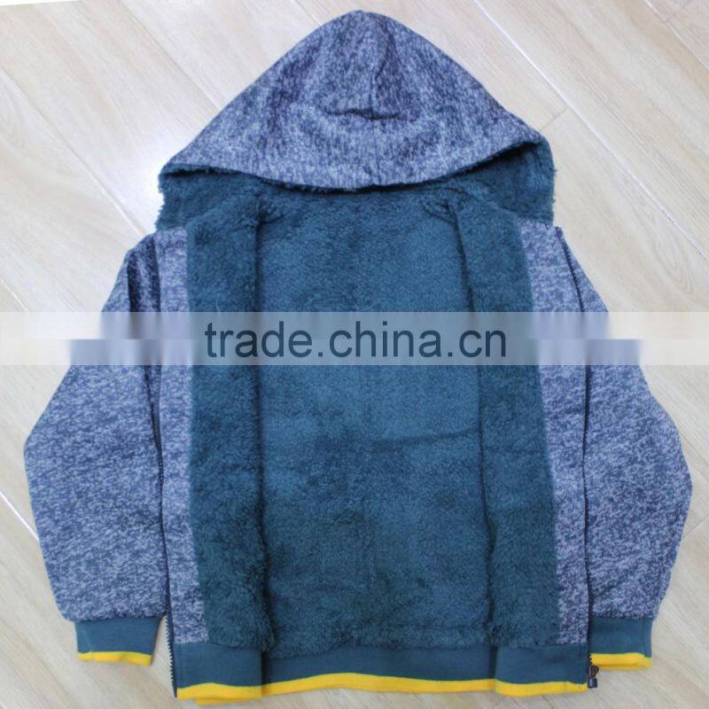 2017 Stock Lot AB yarn fashion hooded kid tracksuit