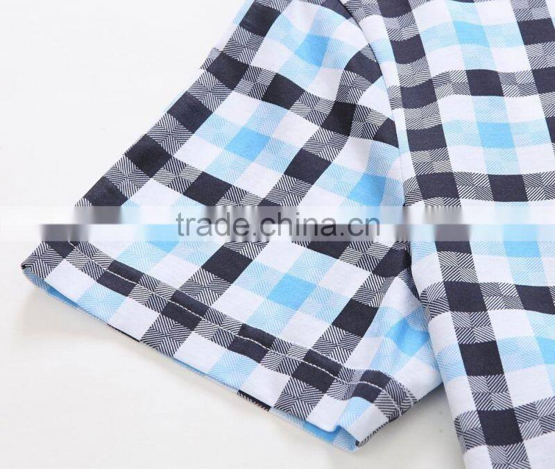 Raidyboer Men's knit polo t shirt 100%cotton with check Raidyboer