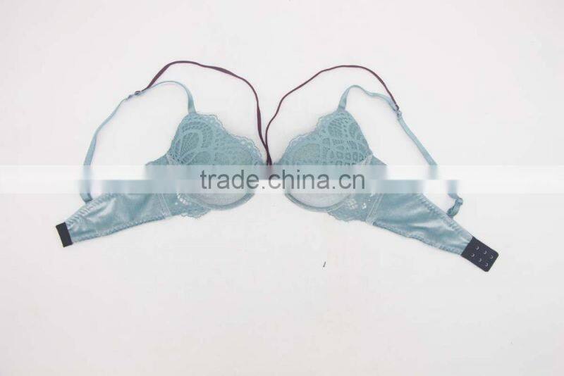 Ladies velvet lace push up bra new design