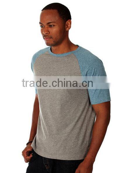 Men's Grey Cotton Raglan T-shirt