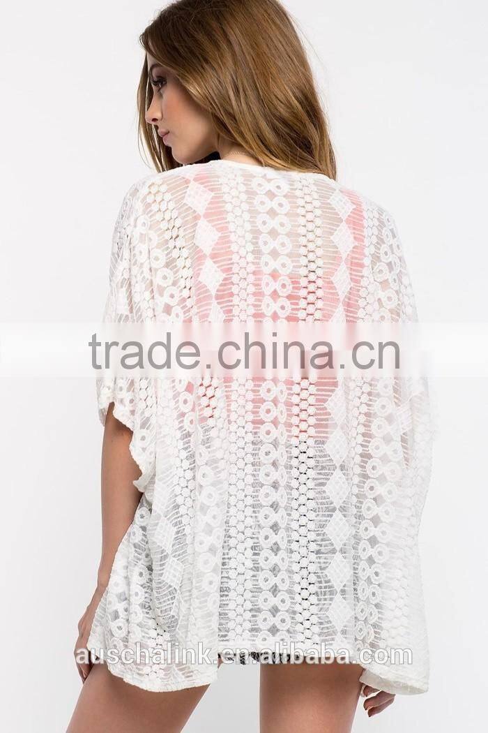 latest ladies fashion crochet cardigan customized low price