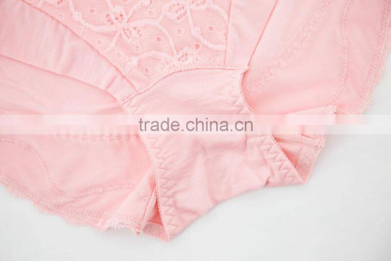 Custom High Quality Colorful 95% Cotton 5% Spandex with Lace Sexy Fancy Woman Underwear