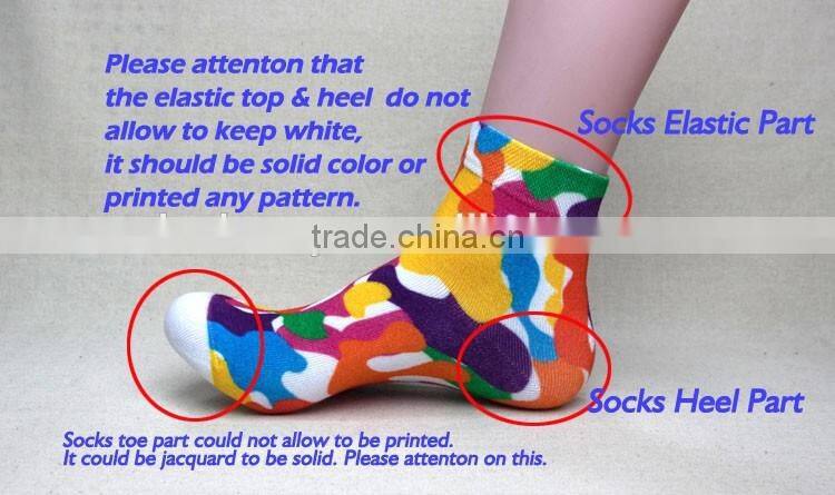 free sample autumn winter thickness fashion unisex colorful digital printed cotton socks