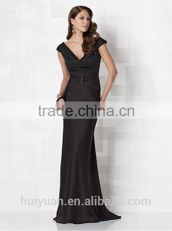 three color satin off shoulder long beaded evening dress 2015
