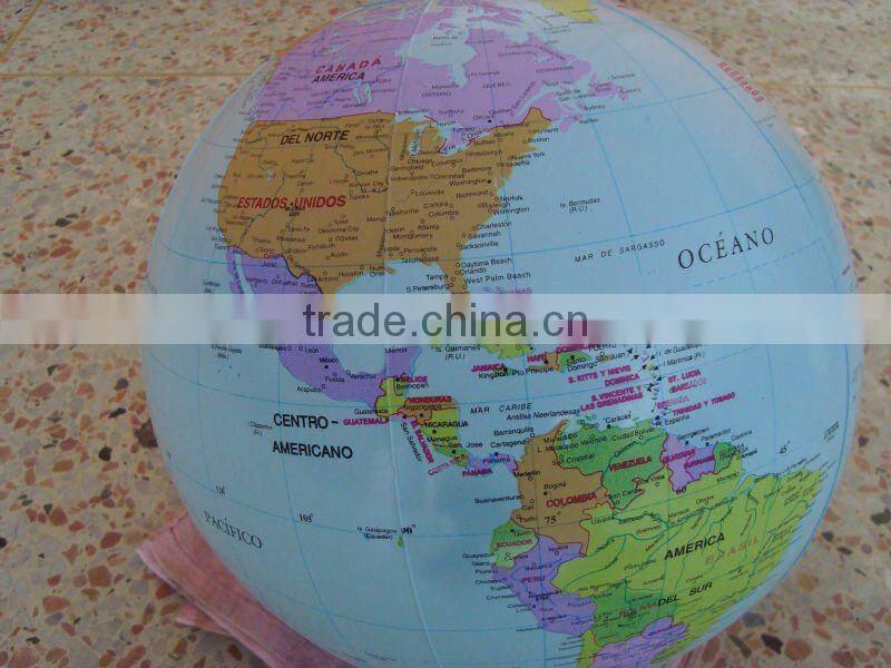 Deflated size 16 inches inflatable globe ball