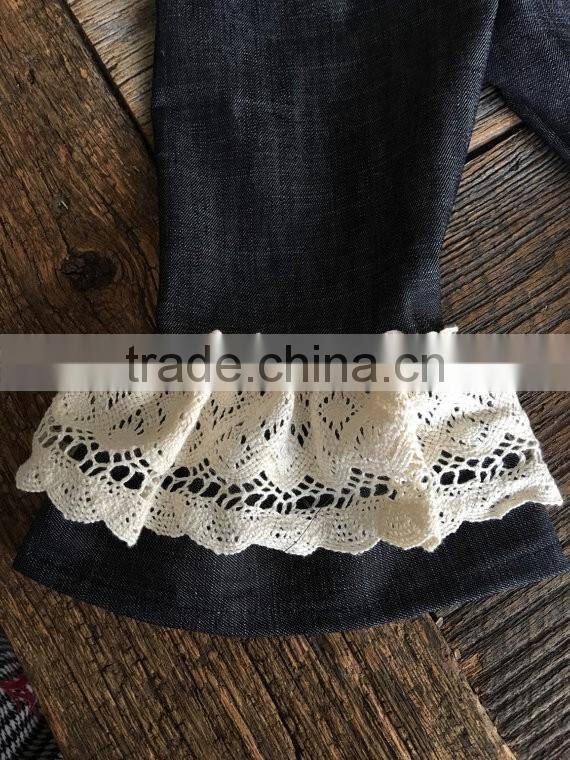 soft textile baby icing ruffle pants and wholesale children denim pants and eco-friendly baby bloomers wear