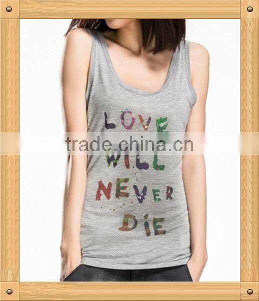 100% cotton custom tank top women printing cheap wholesale manufacture China