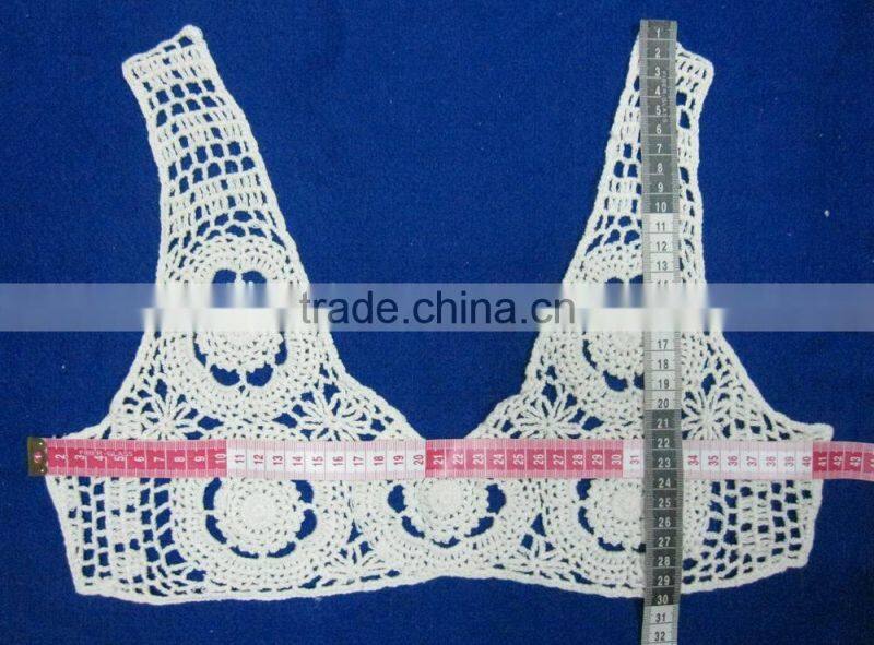 machine made cotton crochet neck lace for ladies garment