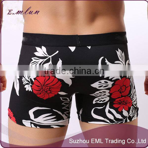 Top selling new design sexy printing cheap mature U convex seamless basic mini boxer man underwear