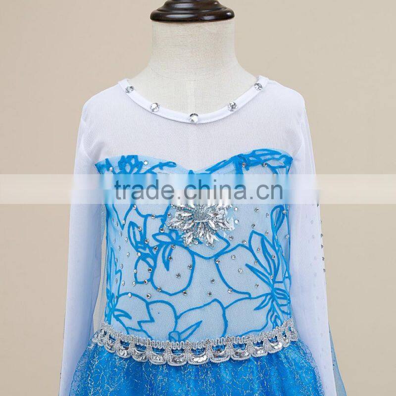 2016 wholesale girl frock design pretty costume frozen elsa princess dress