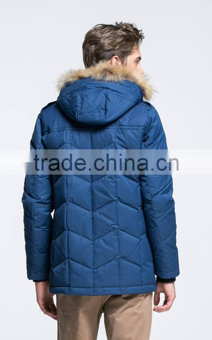 Zipper Double Layer Front Men's Business Quilting Padding Jacket For Winters