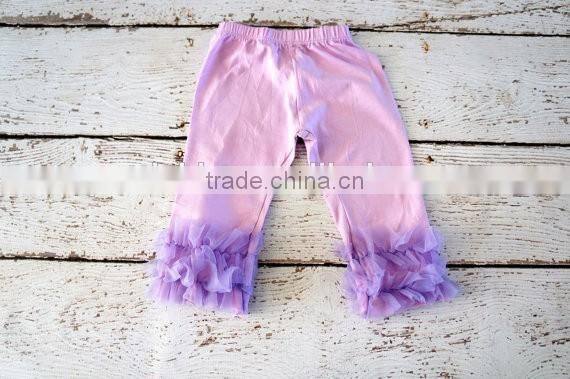 Newest Design Children's Clothing Pant Kids Plain Red Legging Girls ruffle Lace Trouser