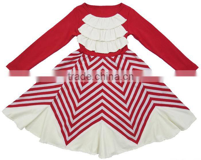 Wholesale children's boutique clothing long sleeve frock fancy dresses for girls for Christmas