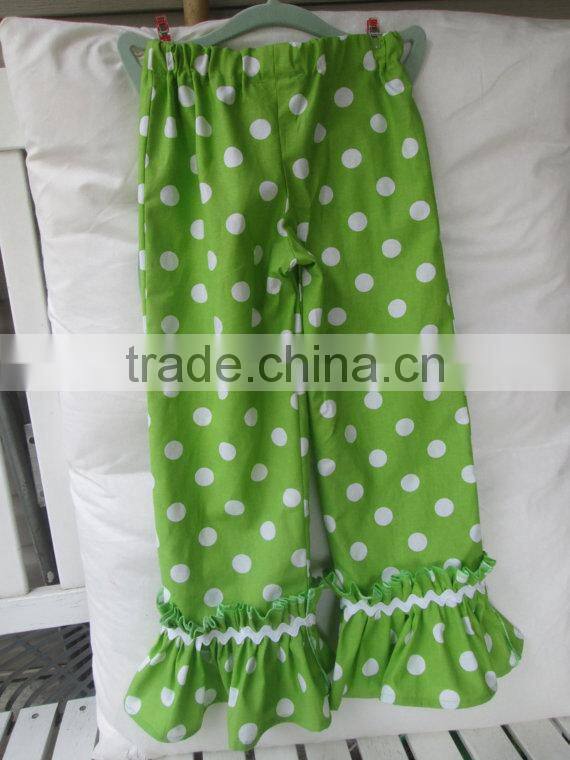 High Quality Wholesale Kids Casual Pants Lovely Chevron Ruffle Leggings Cotton Baby Girls Cotton Trousers