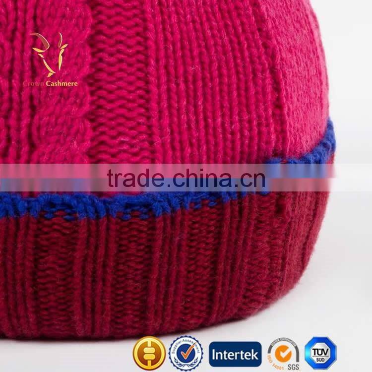 Ribbed Cable Designer Cashmere Knitted Beanie Hats