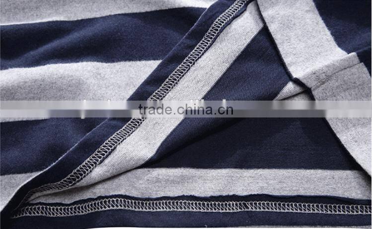 OEM custom 100% cotton long sleeve mens striped polo shirts