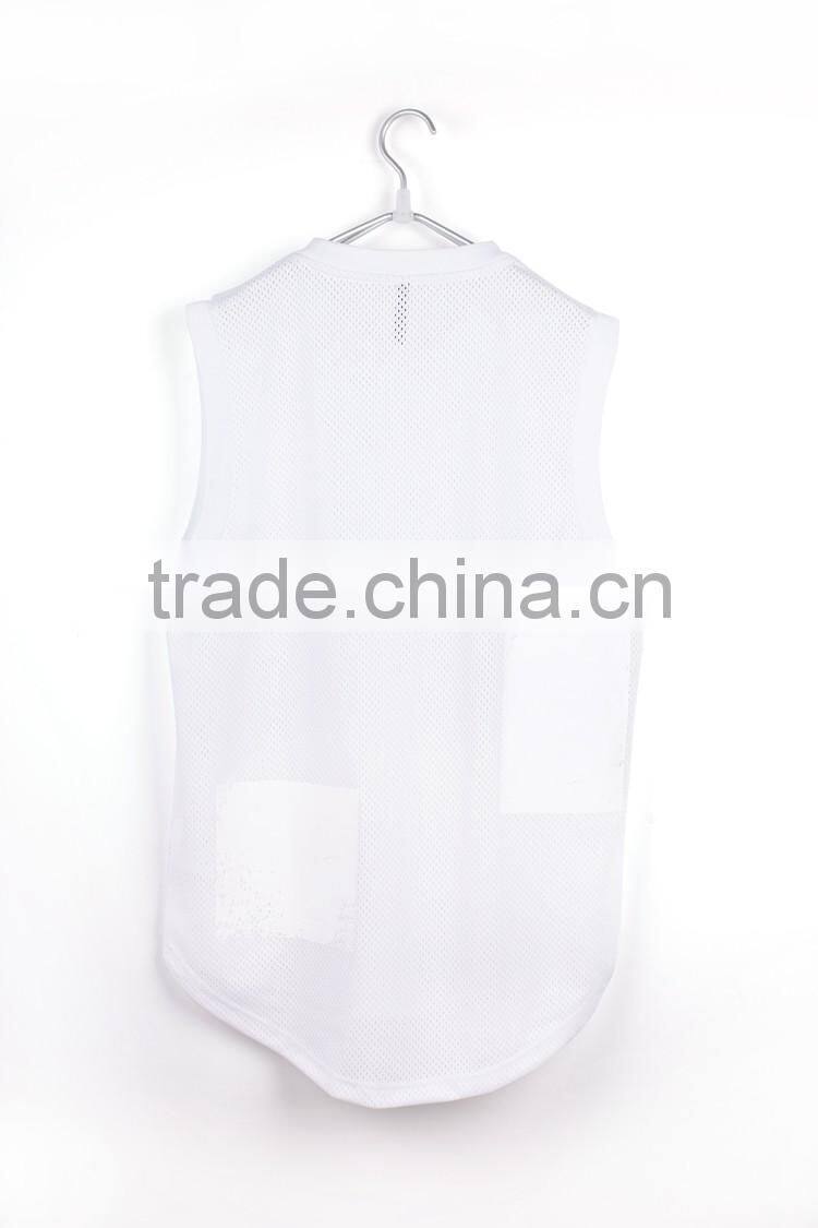 mens printed mesh t shirt sleeveless mesh t shirt new design