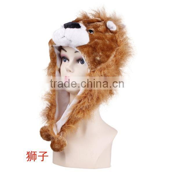 Cute plush animal hats with paws wool nepal animal hats