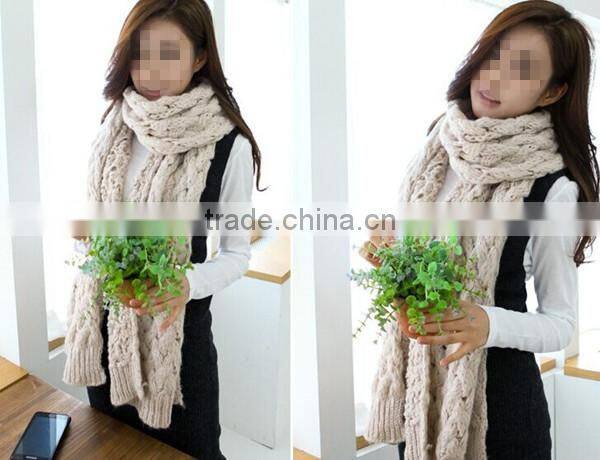 Autumn and winter wear korean style mohair warm long style solid fashion knit lovely scarf girl hijab scarf