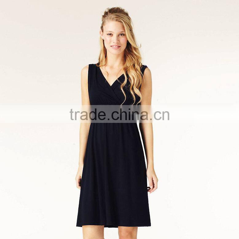 Ladies Black Ruched Wrap Jersey Dress TH107