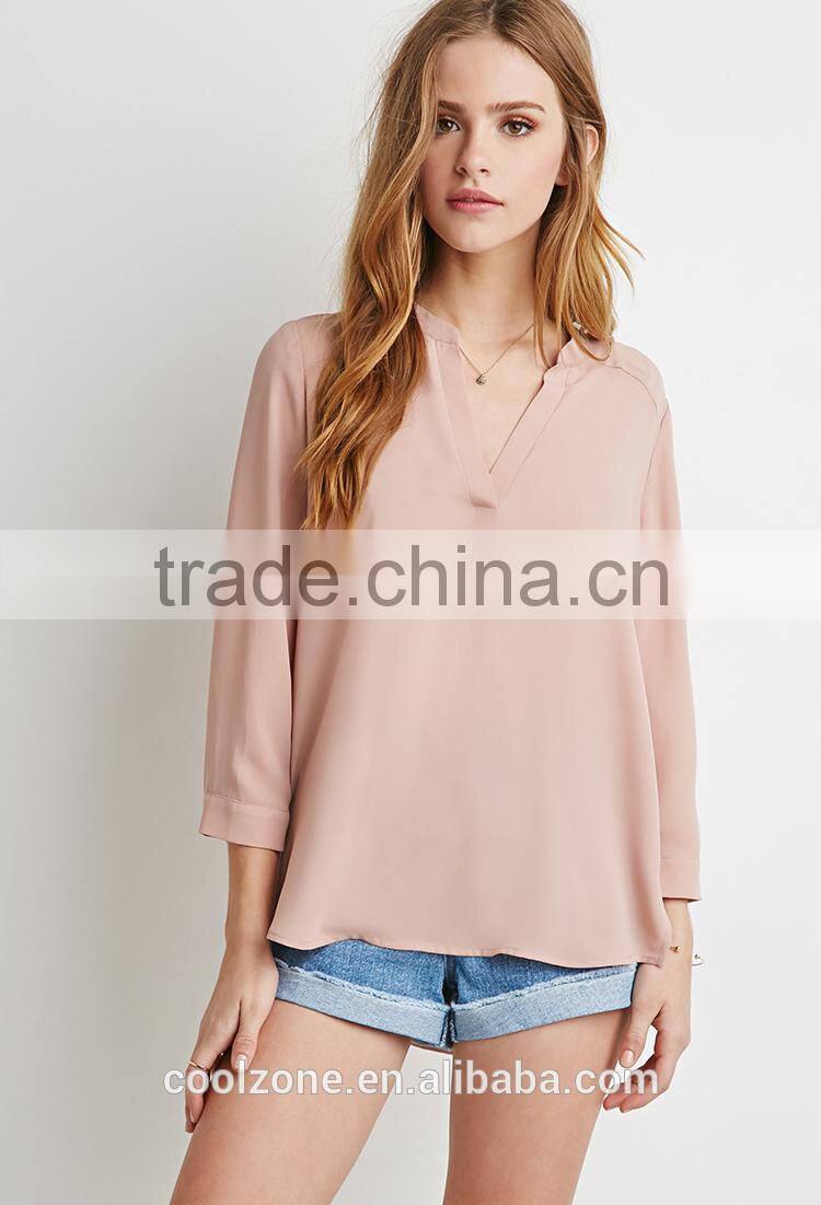 3/4 Sleeves unlined semi-sheer cotton sarees blouse designs for fashion woman blouses